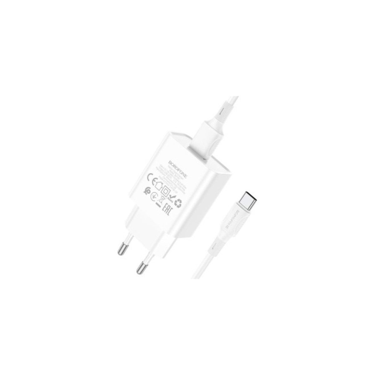 Зарядное устройство BOROFONE BA74A Aspirer single port charger set(Type-C) White (BA74ACW) 98_98.jpg - фото 3