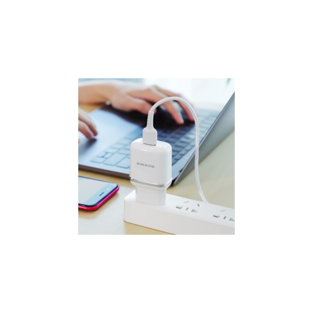 Зарядное устройство BOROFONE BA36A High speed single port QC3.0 charger set(Micro) White (BA36AMW) 98_98.jpg - фото 4