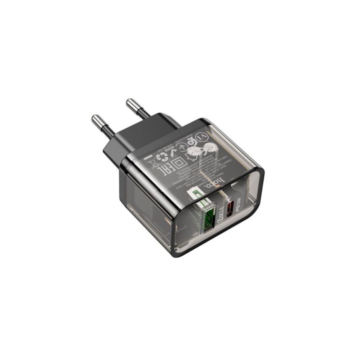 Зарядное устройство HOCO N34 Dazzling dual-port Black (6931474799166) 98_98.jpg - фото 6