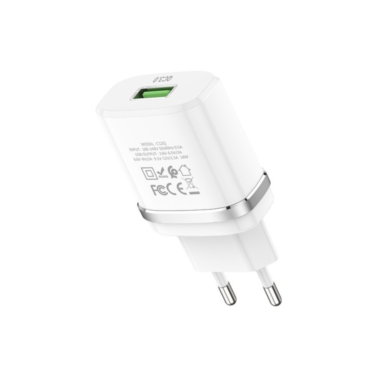 Зарядное устройство HOCO C12Q Smart QC3.0 charger White (6931474716262) 98_98.jpg - фото 3