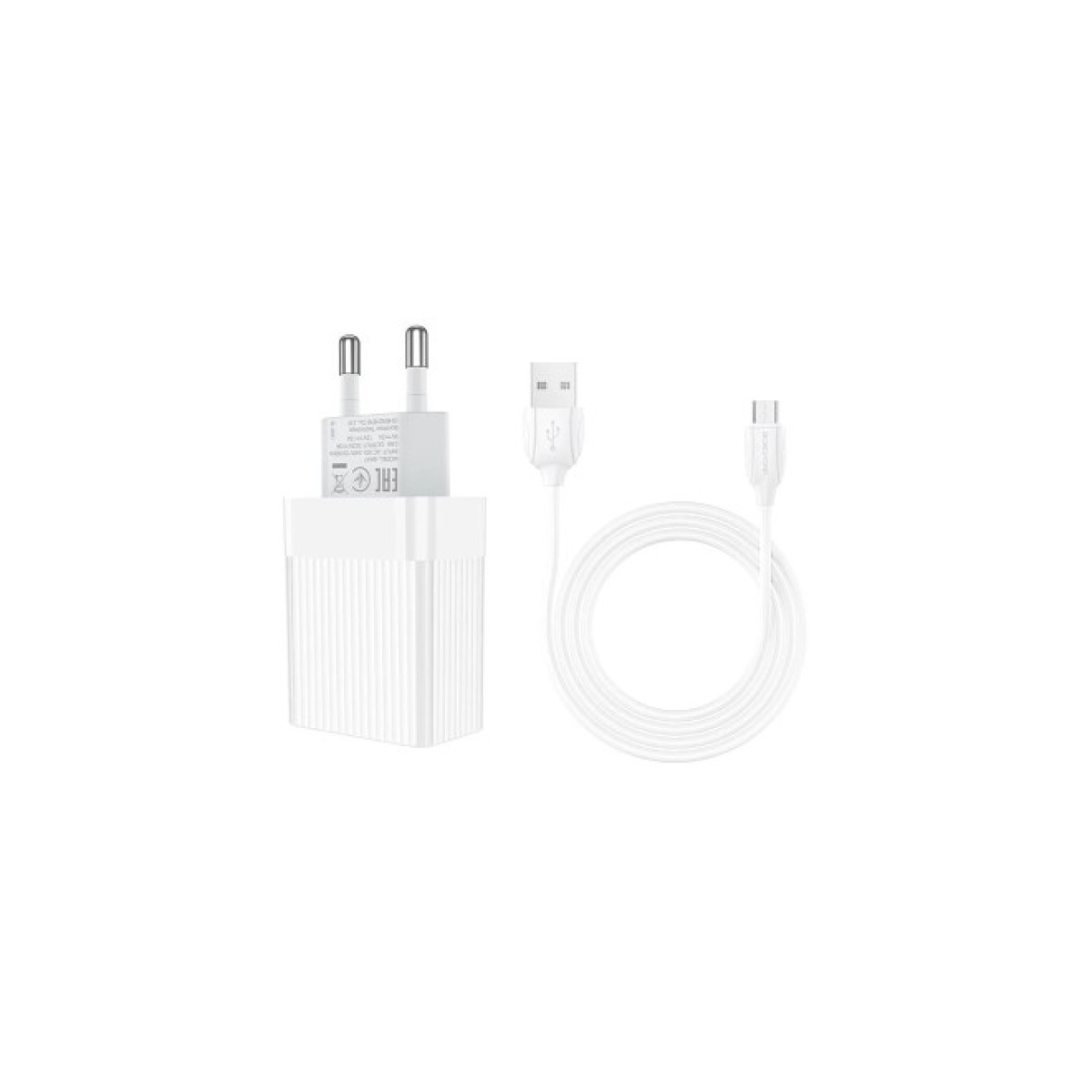 Зарядное устройство BOROFONE BA47A Mighty speed single port QC3.0 3A + Type-C cable White (BA47AMW) 98_98.jpg - фото 1
