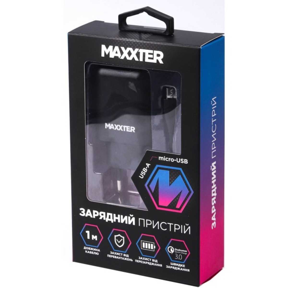 Зарядний пристрій Maxxter 1 USB + cable Micro-USB (WC-QC-AtM-01) 98_98.jpg - фото 4