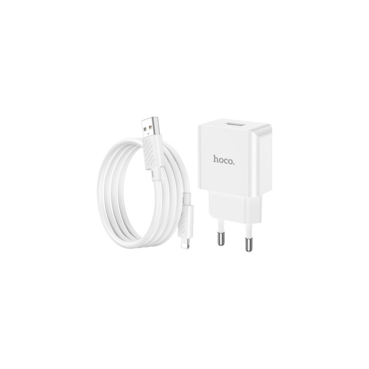 Зарядний пристрій HOCO C106A charger set(iP) White (6931474783899) 98_98.jpg - фото 1
