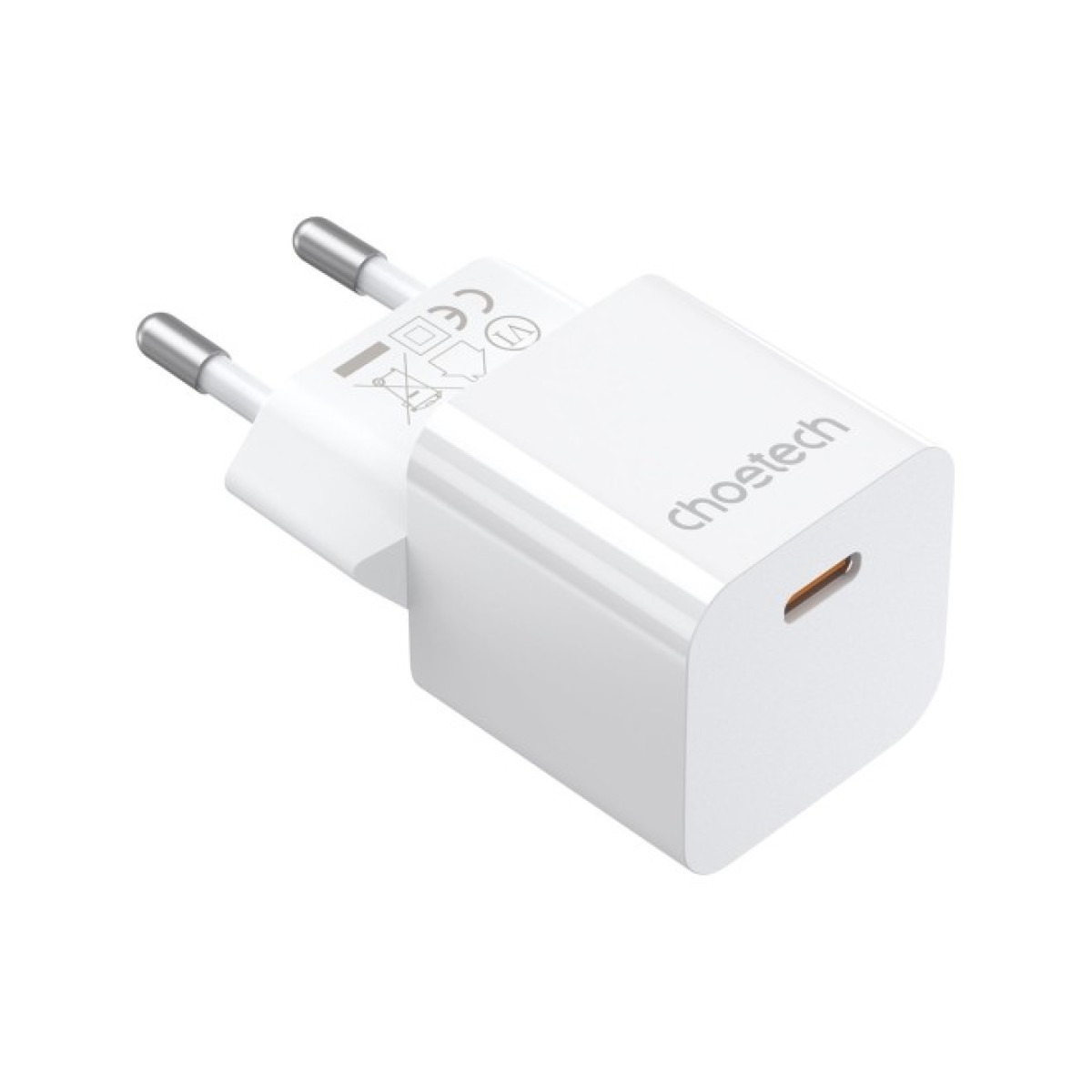 Зарядний пристрій Choetech GaN USB-C 20W QC3.0/PD/PPS (PD5010-EU-WH) 256_256.jpg