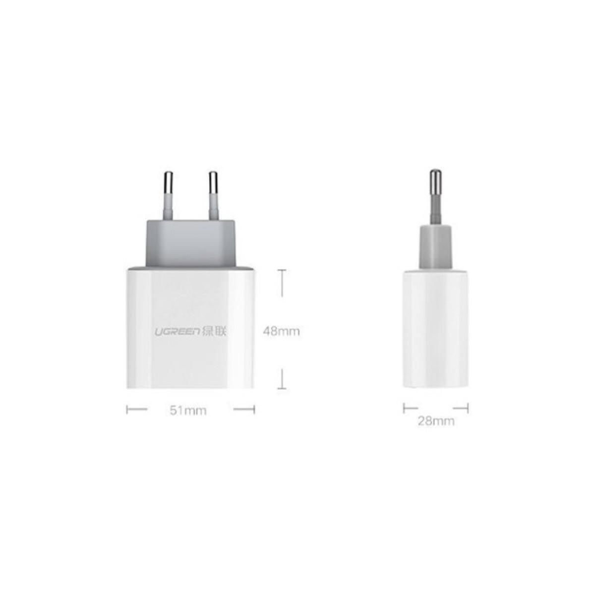 Зарядний пристрій Ugreen CD104 2xUSB 3.4A Charger (White) (20384) 98_98.jpg - фото 9