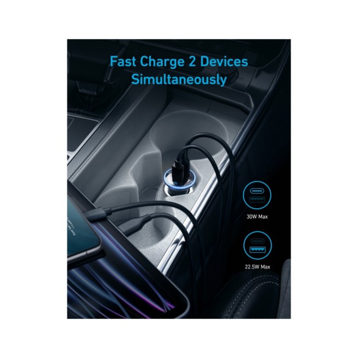 Зарядное устройство Anker PowerDrive 323 30W PD + 22.5W USB-A Black (A2735G11) 98_98.jpg - фото 4