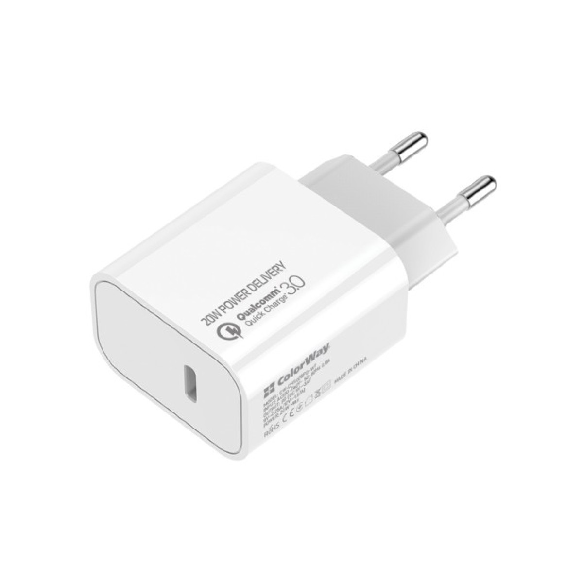 Зарядний пристрій ColorWay Power Delivery Port USB Type-C (20W) V2 white (CW-CHS026PD-WT) 256_256.jpg