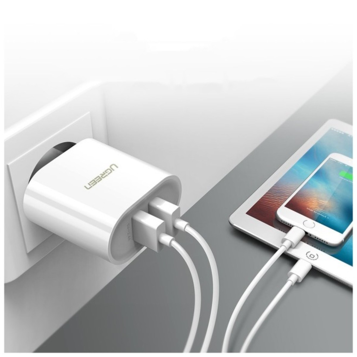 Зарядний пристрій Ugreen CD104 2xUSB 3.4A Charger (White) (20384) 98_98.jpg - фото 11