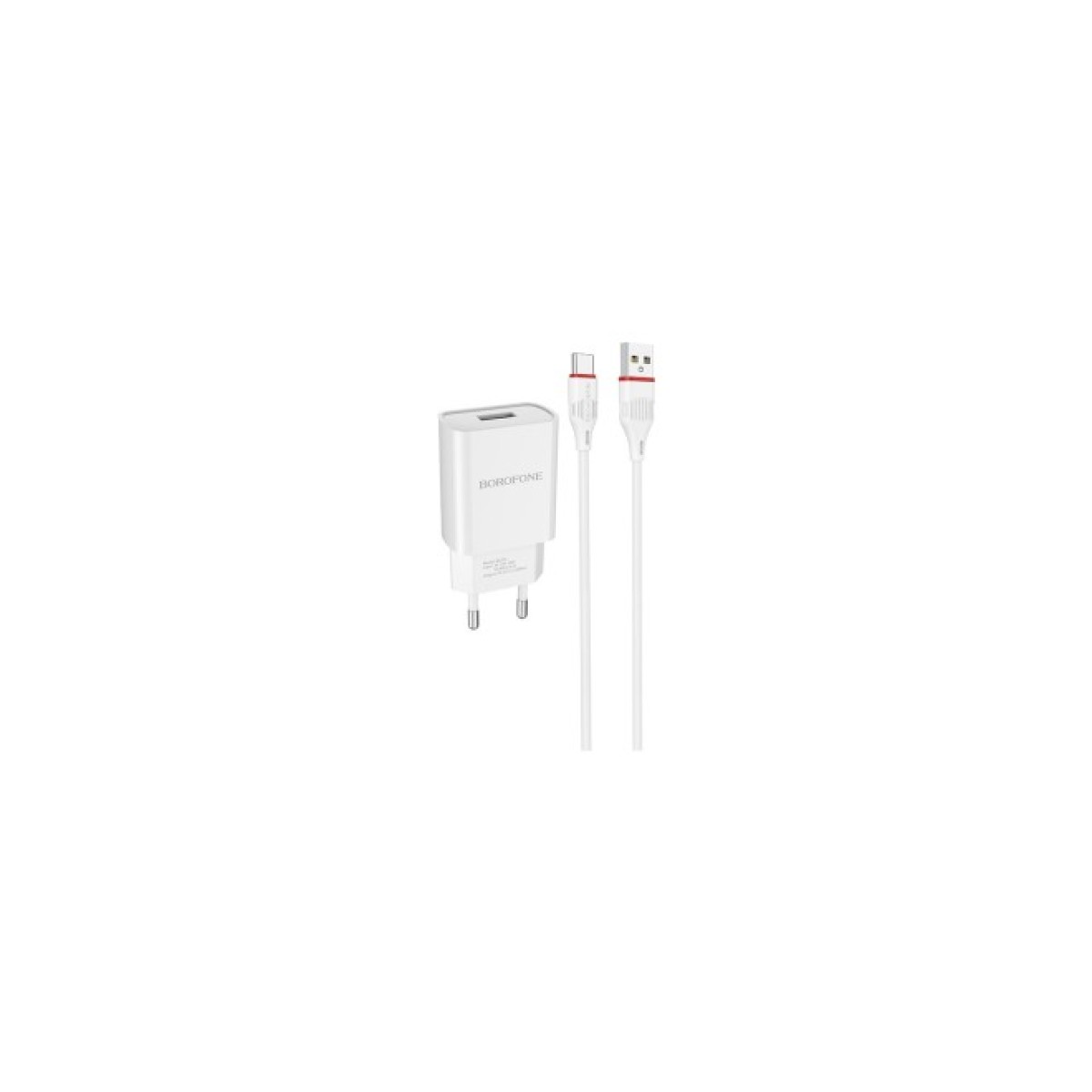 Зарядное устройство BOROFONE BA20A Sharp single port charger set(Type-C) White (BA20ACW) 98_98.jpg - фото 1