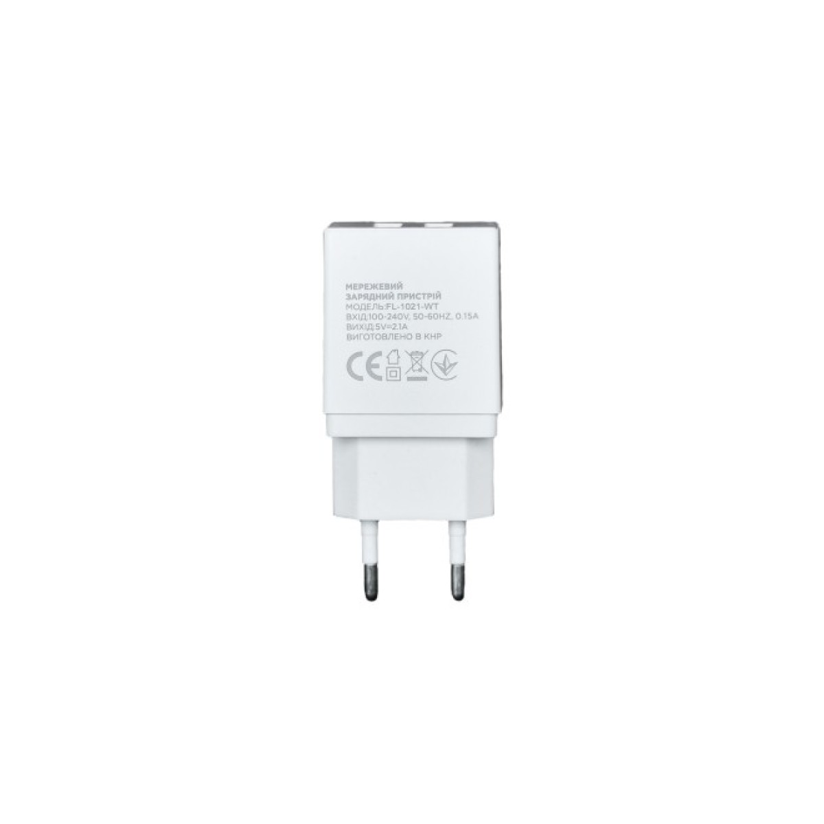 Зарядний пристрій Florence 2USB 2A + Type-C cable white (FL-1021-WT) 98_98.jpg - фото 3