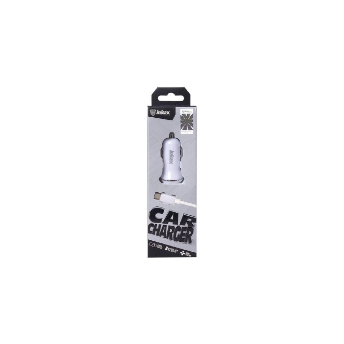 Зарядное устройство Inkax CD-12 Car charger + Type-C cable 2USB 2.1A White (F_72207) 98_98.jpg - фото 3