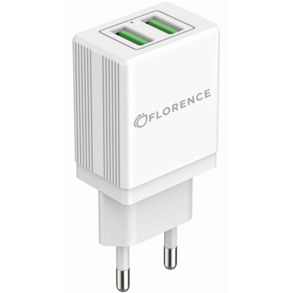 Зарядний пристрій Florence 2USB 2A + Lightning cable white (FL-1021-WL) 256_256.jpg