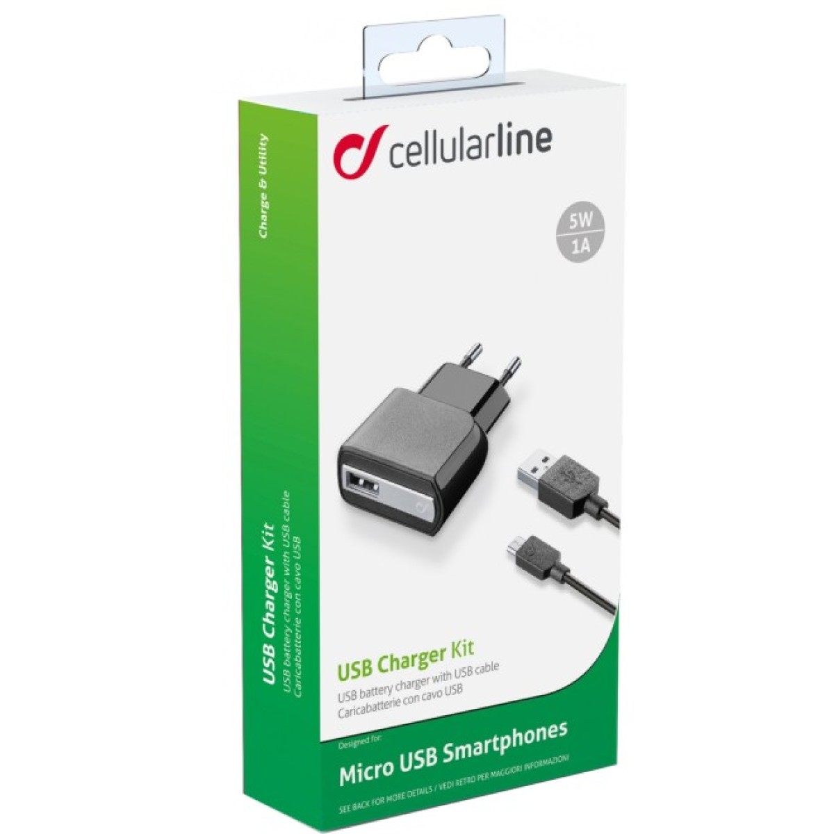 Зарядний пристрій 1*USB 1A + cable 1m MicroUSB Cellularline (ACHUSBKITMICROUSB2) 98_98.jpg - фото 2