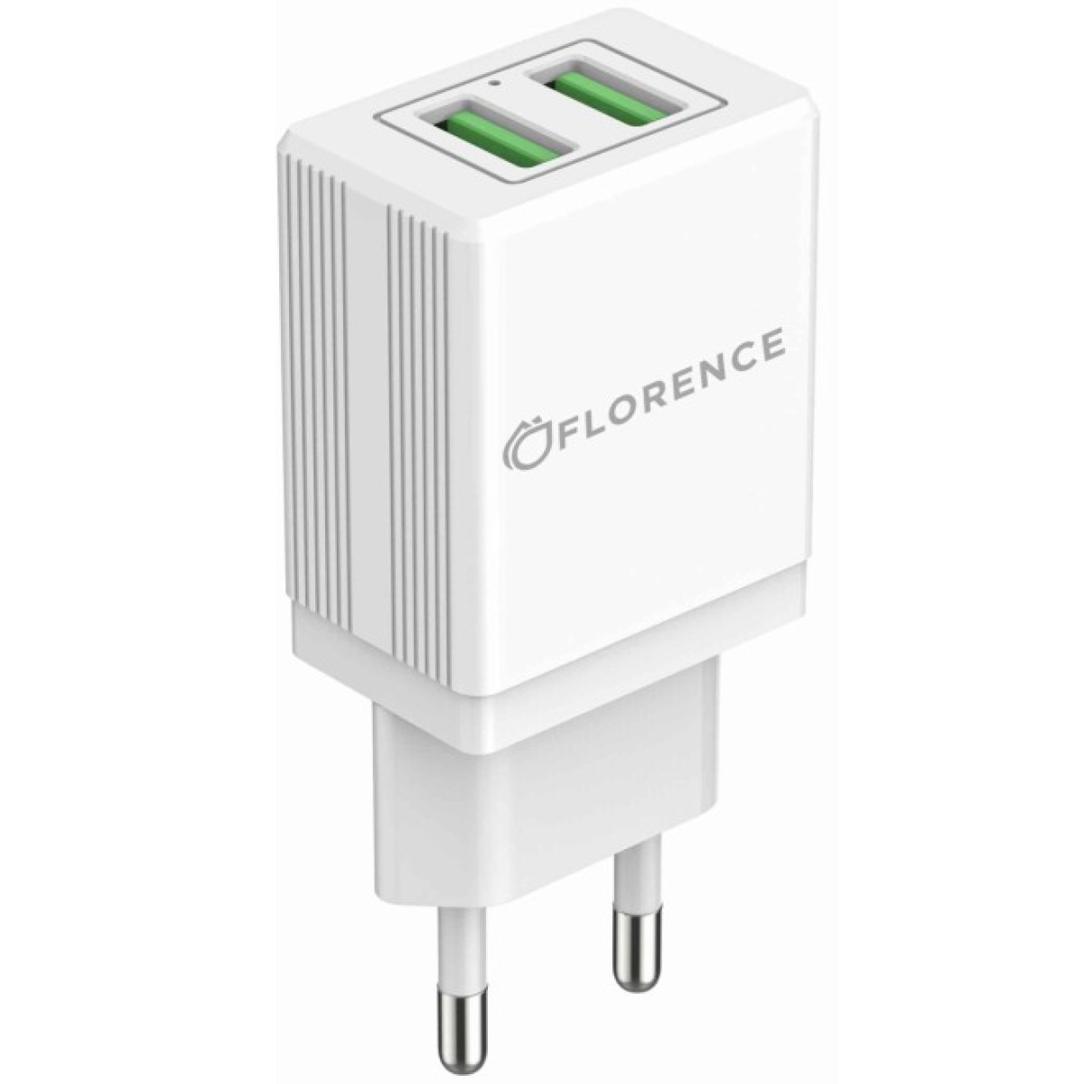 Зарядний пристрій Florence 2USB 2A + Type-C cable white (FL-1021-WT) 256_256.jpg