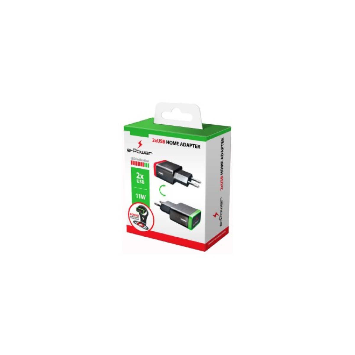 Зарядний пристрій E-power 2 * USB 2.1A + holder (EP403HA) 256_256.jpg