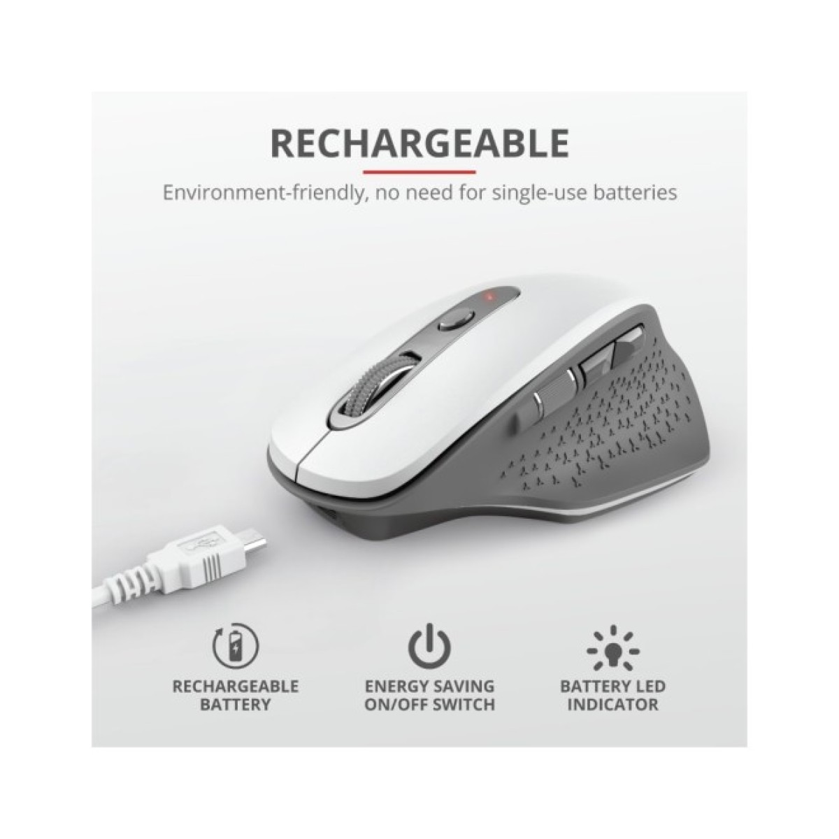 Мышка Trust Ozaa Rechargeable Wireless White (24035) 98_98.jpg - фото 6