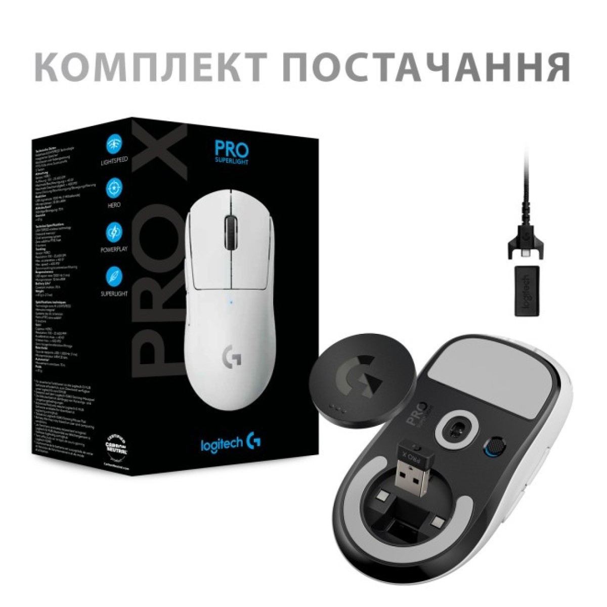 Мышка Logitech G Pro X Superlight Wireless White (910-005942) 98_98.jpg - фото 5