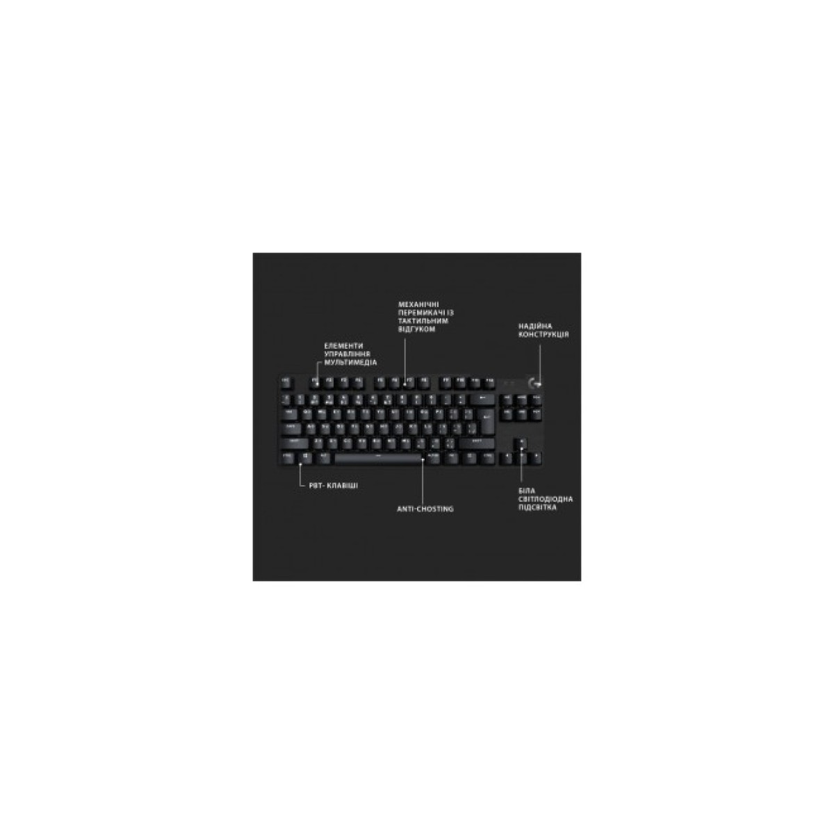 Клавиатура Logitech G413 TKL SE Mechanical Tactile Switch USB UA Black (920-010446) 98_98.jpg - фото 2