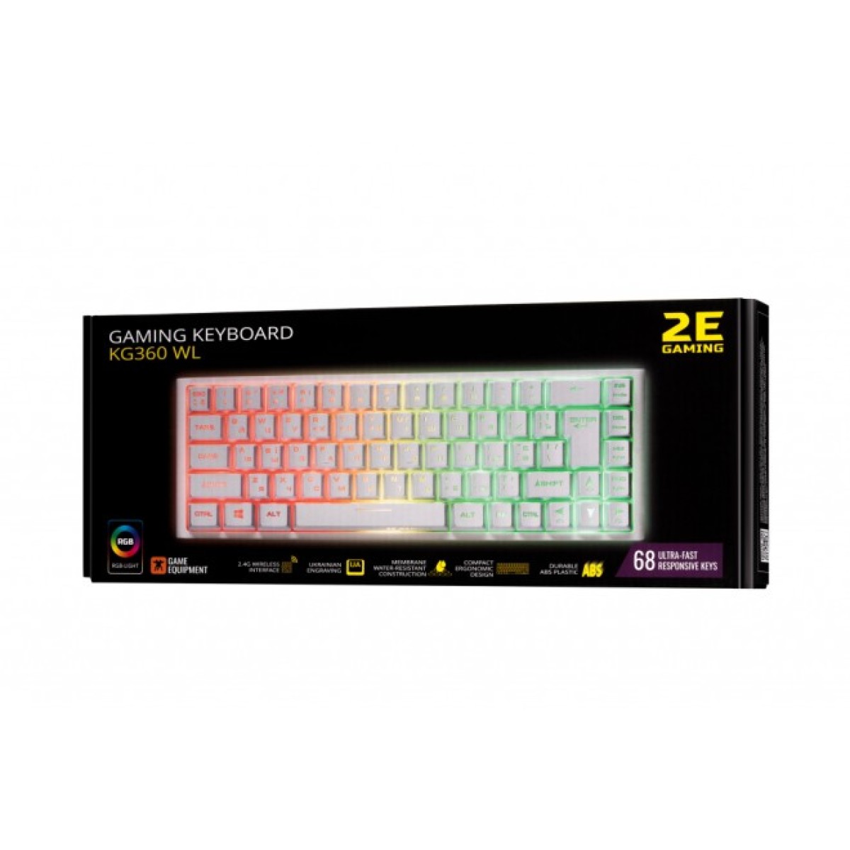 Клавіатура 2E GAMING KG360 RGB 68key Wireless White (2E-KG360UWT) 98_98.jpg - фото 5