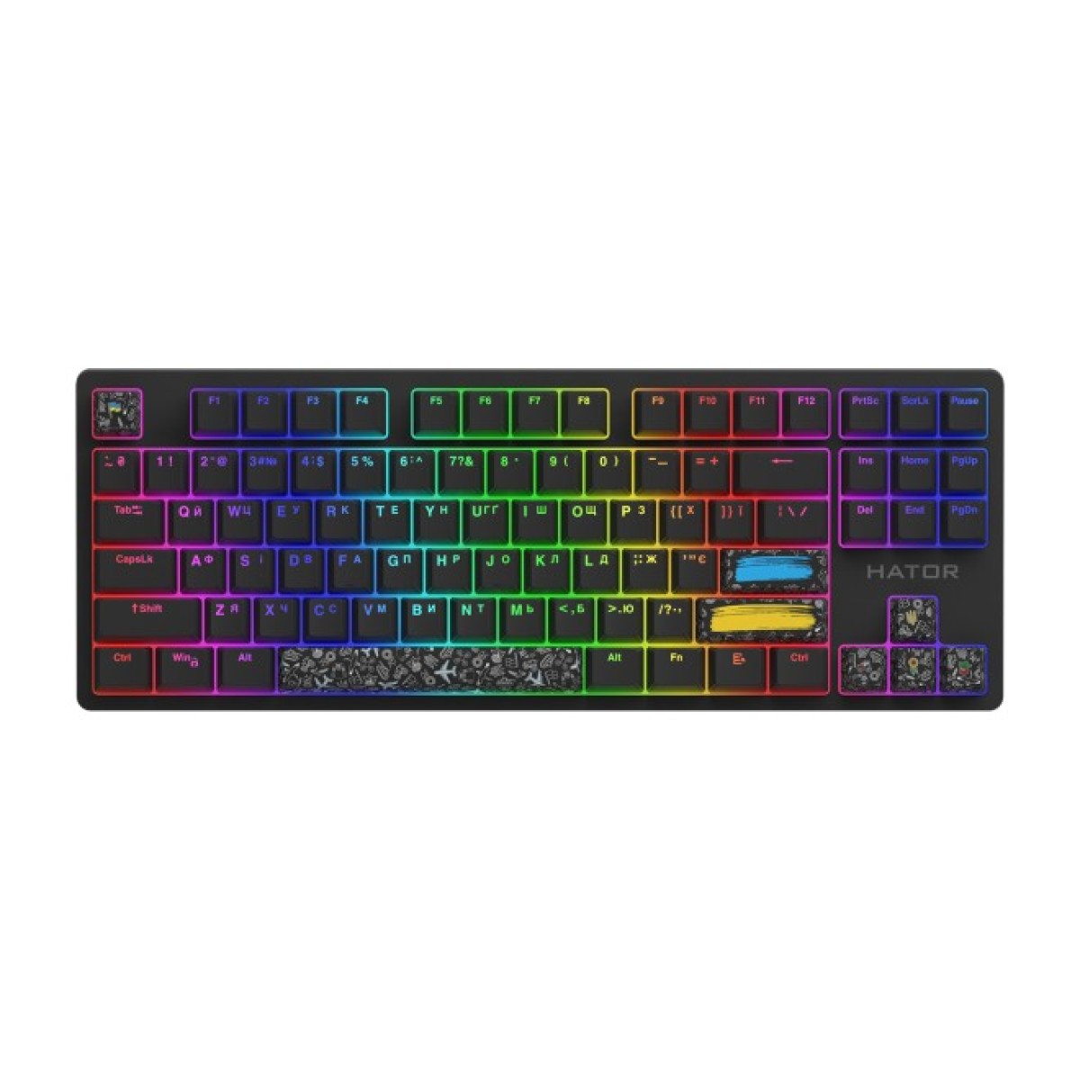 Клавиатура Hator Rockfall 2 Mecha TKL Authentic Edition Aurum Milky Way Silent USB Black (HTK-530) 256_256.jpg