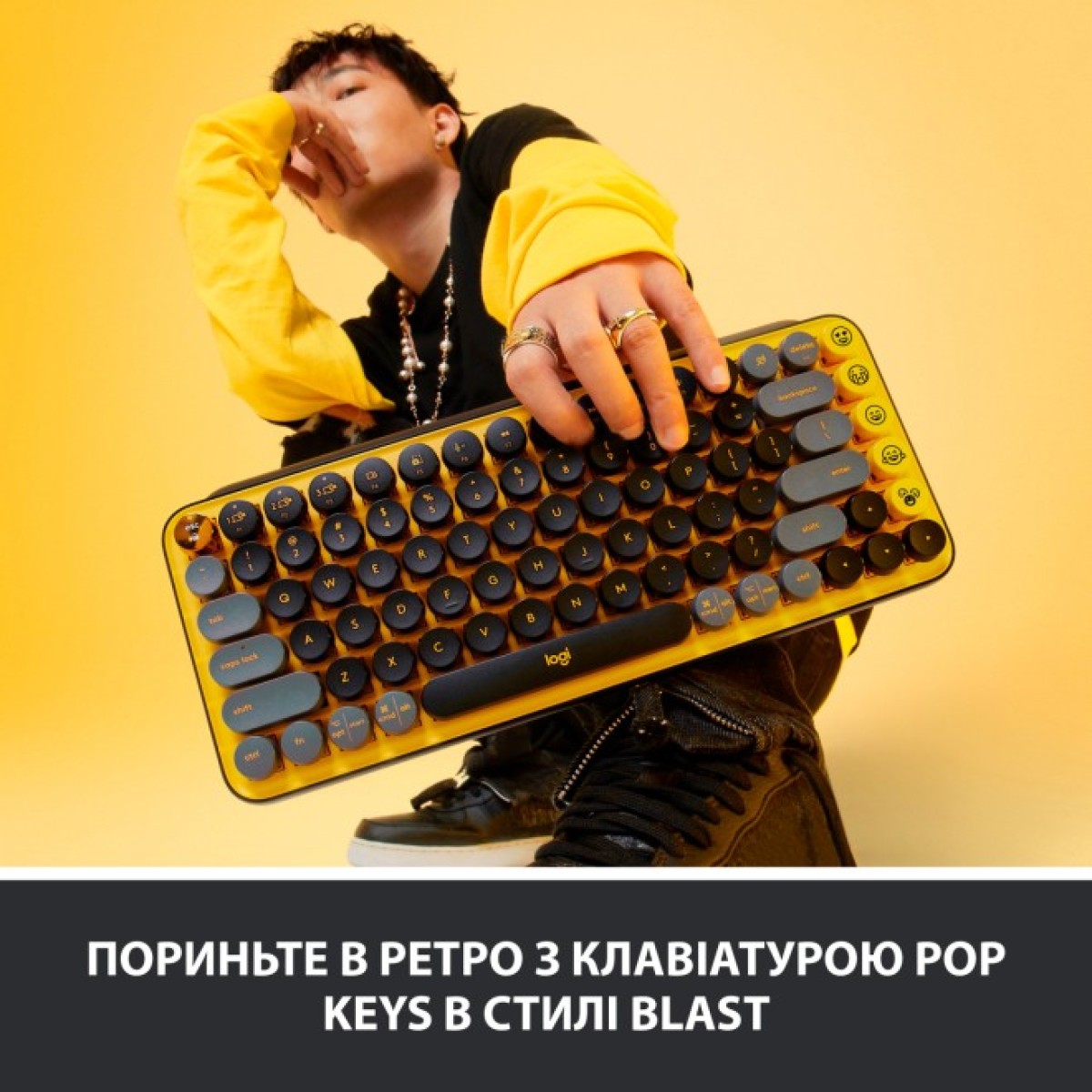 Клавиатура Logitech POP Keys Wireless Mechanical Keyboard Blast Yellow (920-010716) 98_98.jpg - фото 7