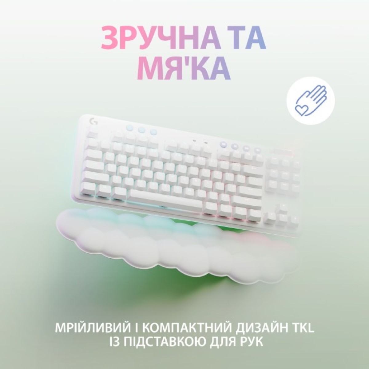 Клавиатура Logitech G715 Aurora Wireless Gaming GX Red Lightspeed/Bluetooth UA Off-White (920-010692) 98_98.jpg - фото 8