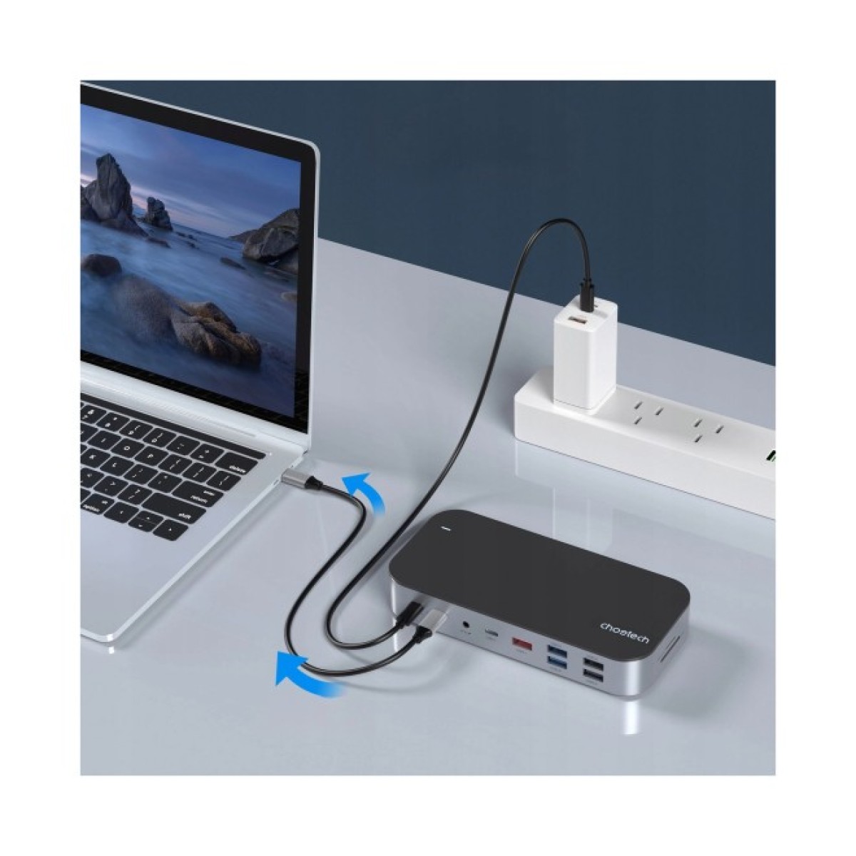 Концентратор Choetech USB-C 15-in-1 HDMI/PD/CR/LAN/USB-A/USB-C/AUX/VGA/DP (HUB-M52-GY) 98_98.jpg - фото 3