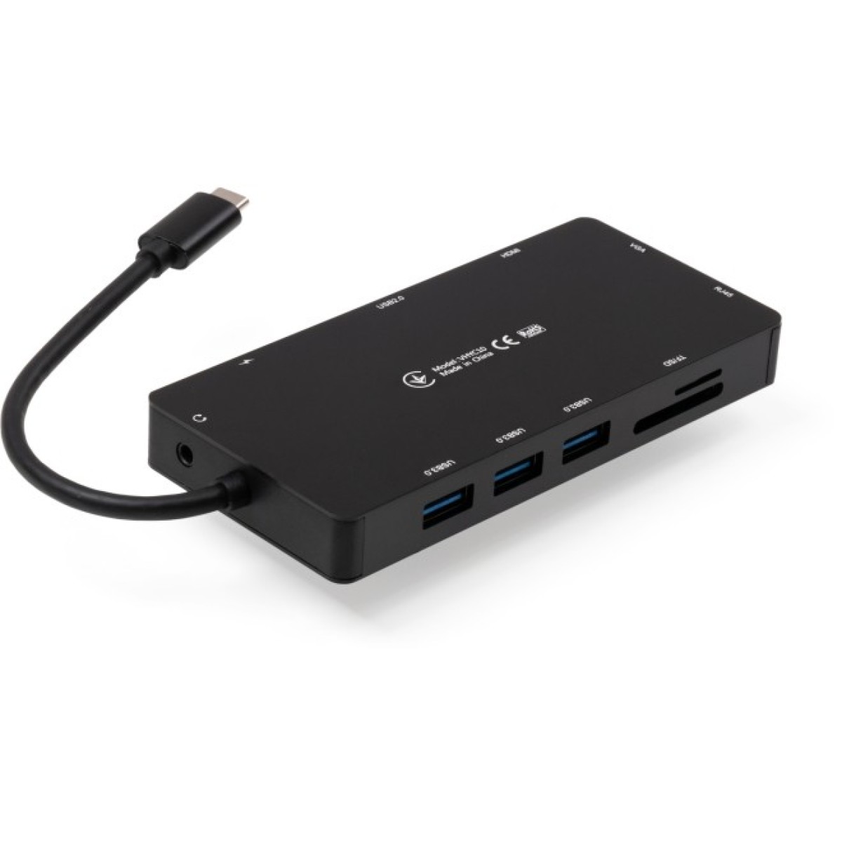 Концентратор Vinga USB-C 3.1 to VGA+HDMI+RJ45+3xUSB3.0+USB2.0+SD/TF+PD+Audio (VHYC10) 98_98.jpg - фото 2