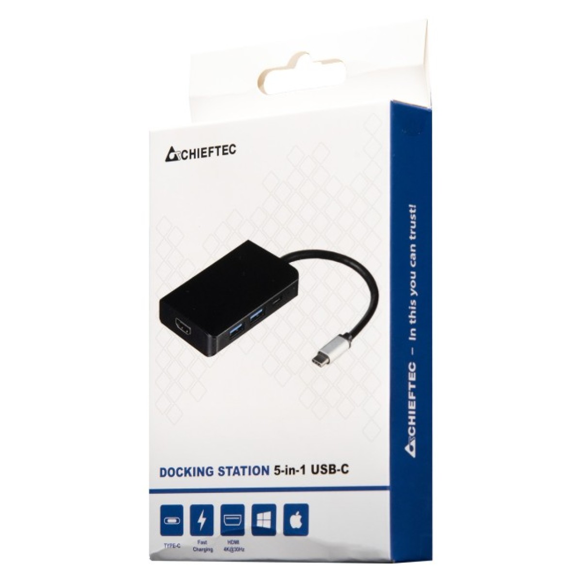 Концентратор Chieftec USB3.1 Type-C to HDMI/USB 3.0x2/USB-C/PD 60W 5-in-1 DSC-501 (DSC-501) 98_98.jpg - фото 3