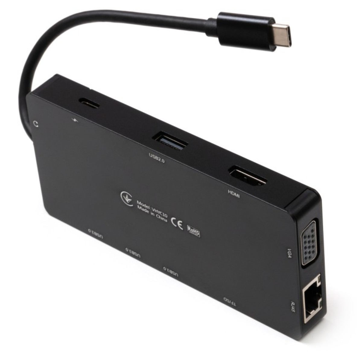 Концентратор Vinga USB-C 3.1 to VGA+HDMI+RJ45+3xUSB3.0+USB2.0+SD/TF+PD+Audio (VHYC10) 98_98.jpg - фото 8