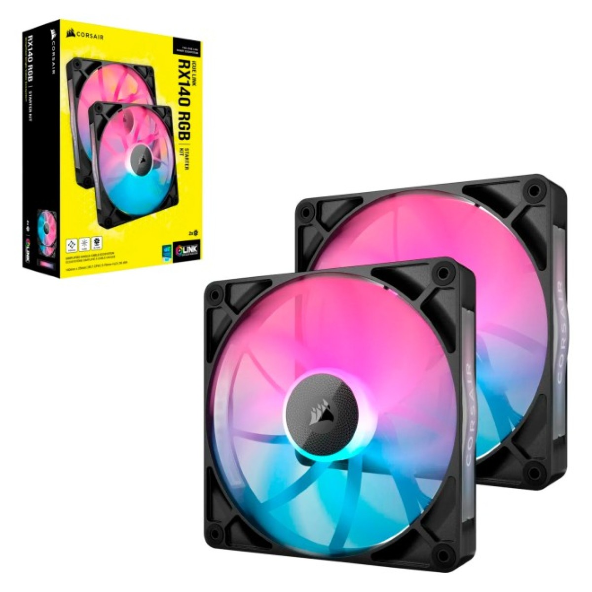 Кулер для корпуса Corsair iCUE Link RX140 RGB PWM Dual Pack (CO-9051020-WW) 98_98.jpg - фото 7