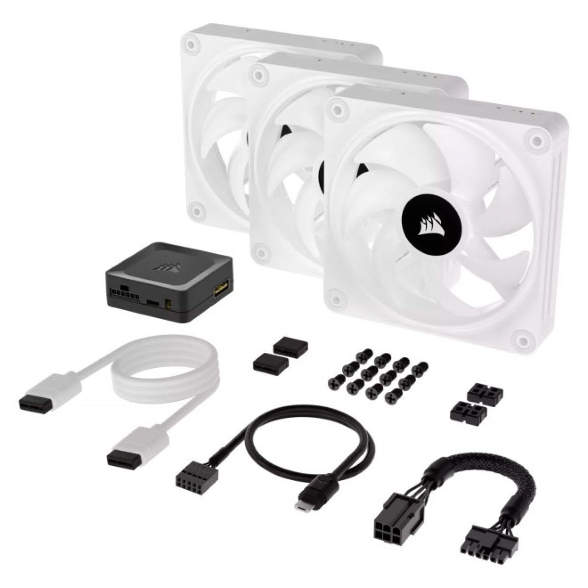 Кулер для корпуса Corsair iCUE Link QX120 RGB PWM PC Fans Starter Kit with iCUE Link System Hub W (CO-9051006-WW) 98_98.jpg - фото 3