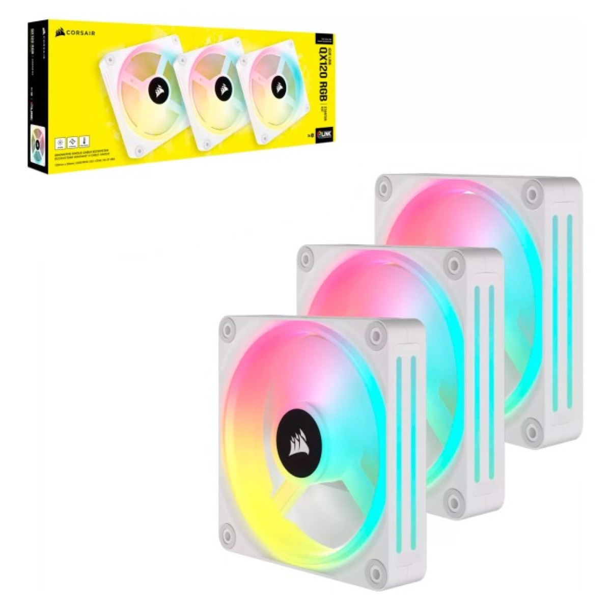 Кулер для корпуса Corsair iCUE Link QX120 RGB PWM PC Fans Starter Kit with iCUE Link System Hub W (CO-9051006-WW) 98_98.jpg - фото 12