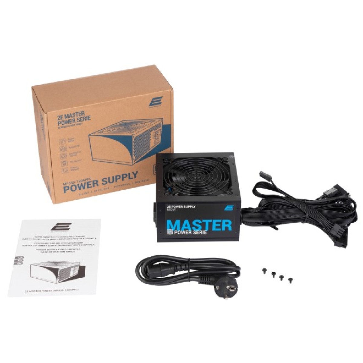 Блок живлення 2E MASTER POWER (650W), >80, 80+ White, 120mm, 1xMB 24pin(20+4), 1xCPU 8pin(4+4), 3xMolex, 5xSATA, (2E-MP650-120APFC) 98_98.jpg - фото 4