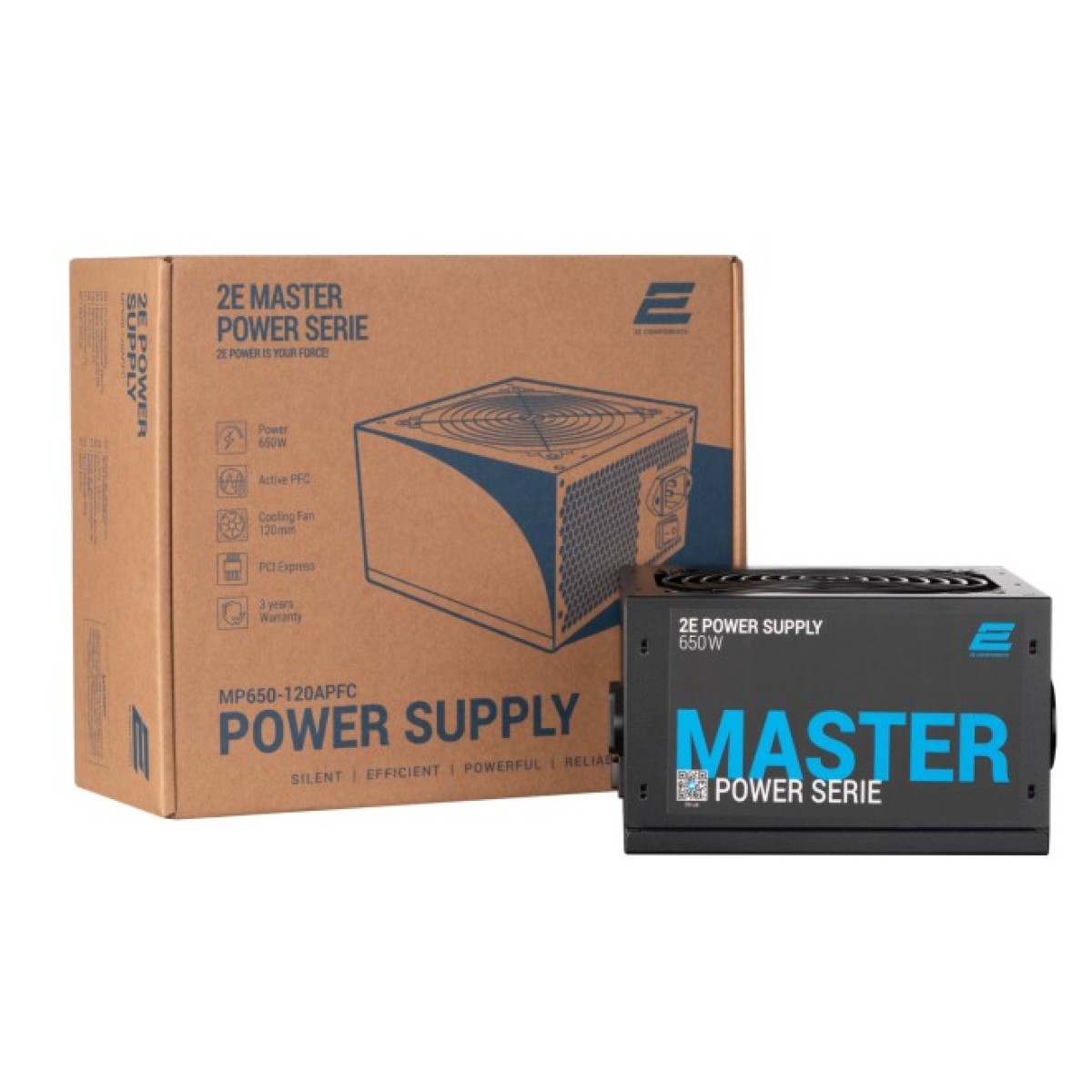 Блок живлення 2E MASTER POWER (650W), >80, 80+ White, 120mm, 1xMB 24pin(20+4), 1xCPU 8pin(4+4), 3xMolex, 5xSATA, (2E-MP650-120APFC) 256_256.jpg