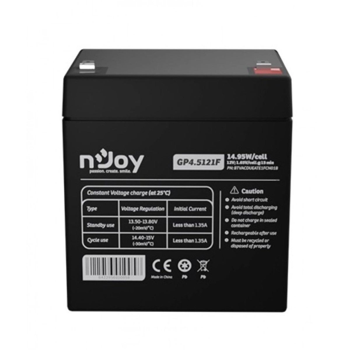 Аккумуляторная батарея Njoy GP4.5121F 12V 4.5AH (BTVACDUEATE1FCN01B) AGM 256_256.jpg