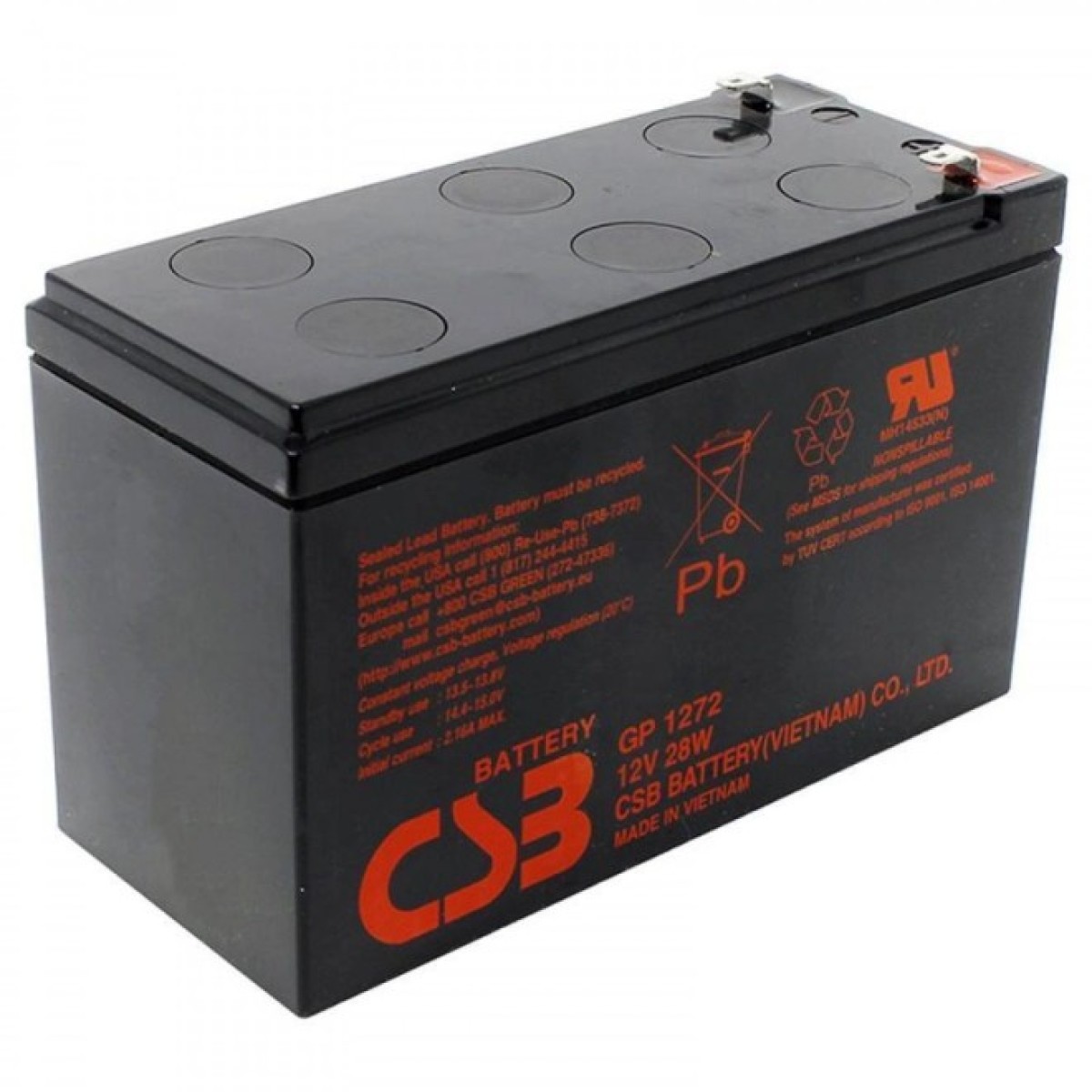 Аккумуляторна батарея CSB 12V 7.2AH (GP1272, 28W) AGM 98_98.jpg - фото 2