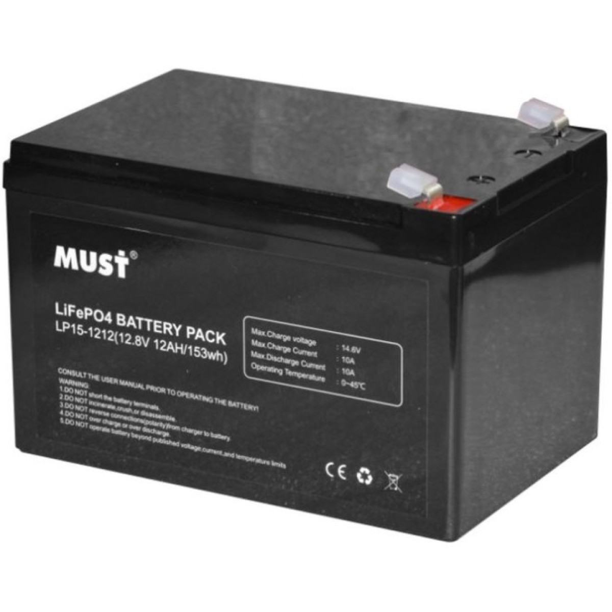 LiFePO4 акумулятор Must LP15-1212 (4S 12V/12Ah Dis/Ch: 10A/10A) 98_98.jpg - фото 2