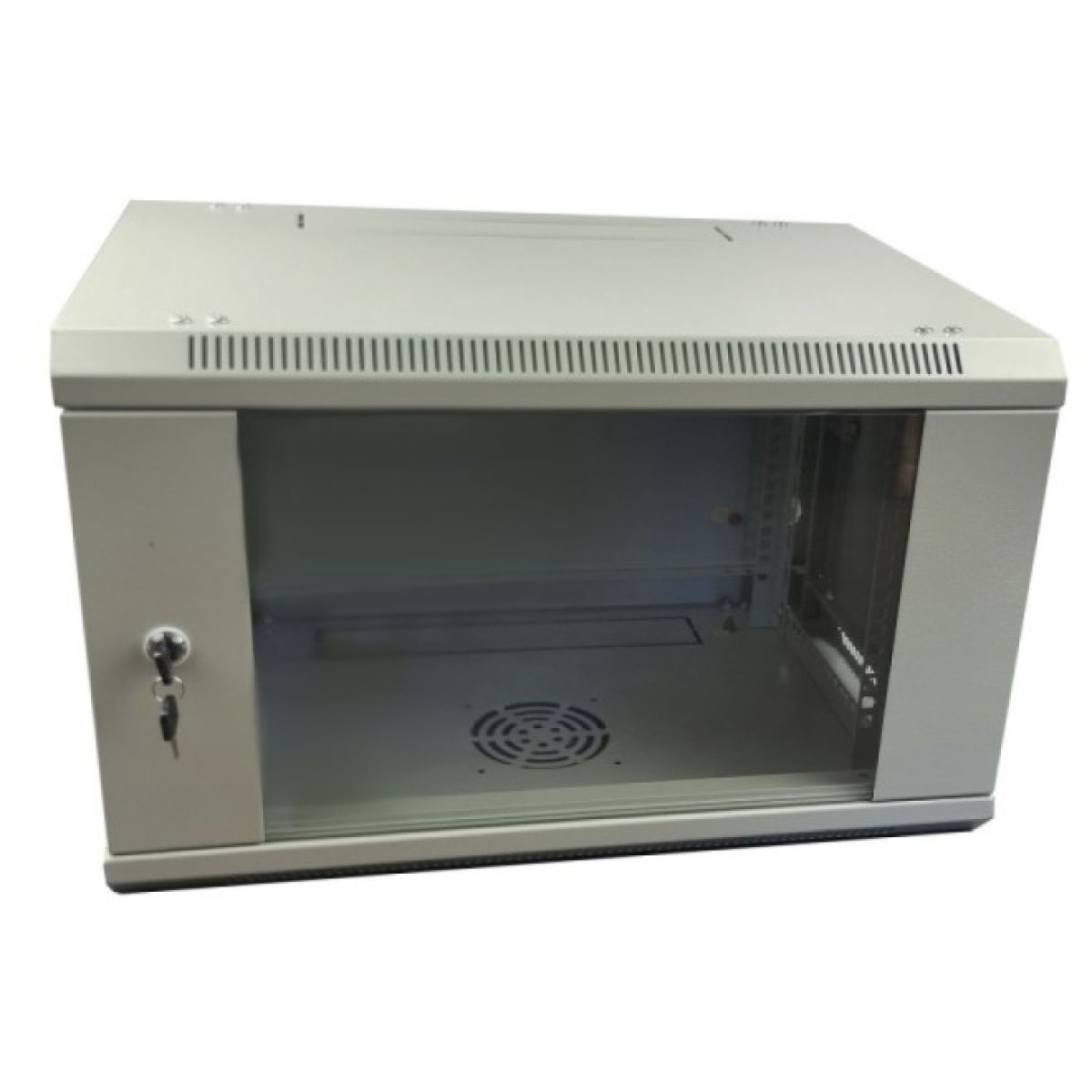 Шафа настінна Wall-Mounted Cabinet DE-19" 18U-600-450, glass door, RAL 7035 98_98.jpg - фото 1