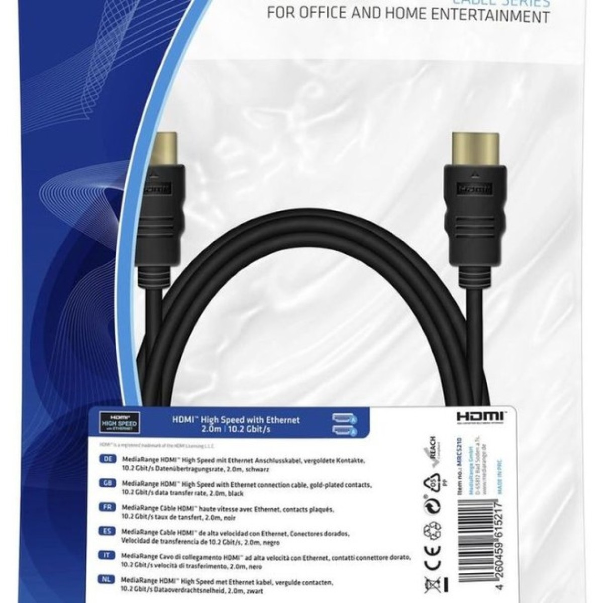 Кабель HDMI-HDMI 2м MEDIARANGE MRCS210 98_98.jpg - фото 2