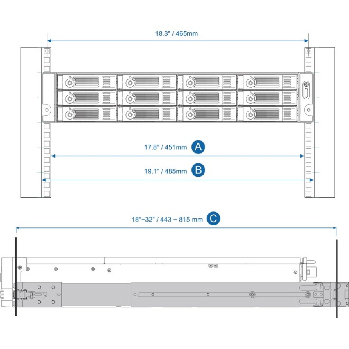 Комплект телескопічних напрямних 19" QNAP RAIL-B02 98_98.jpg - фото 2