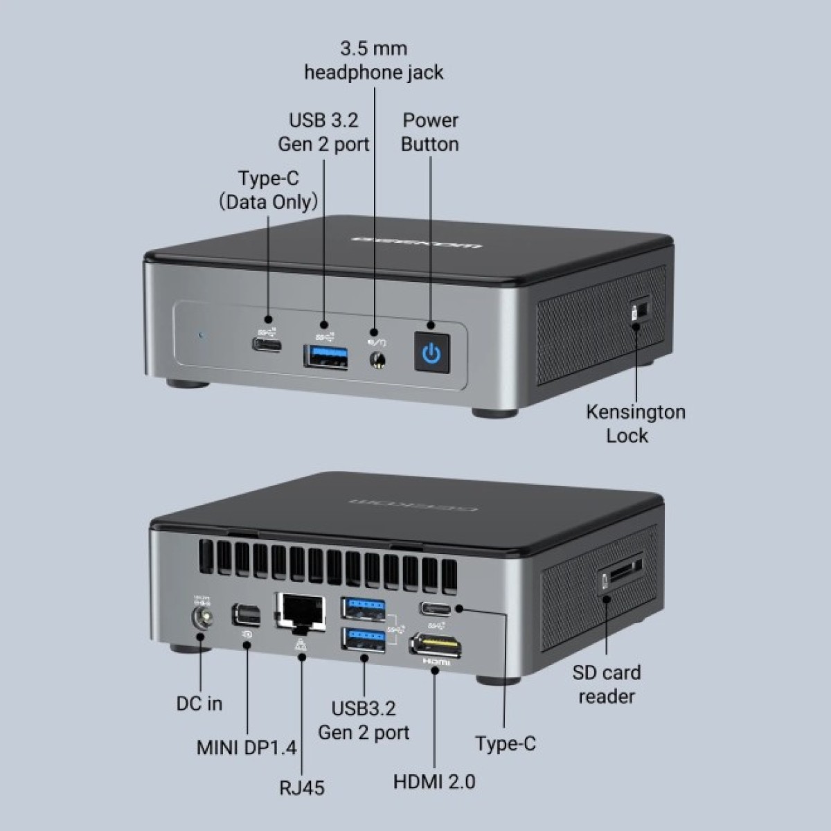 Комп'ютер GEEKOM Mini Air12 / N100, 16G, SSD 512G, WIN11 Pro (GMAir12N100-16512-EU) 98_98.jpg - фото 5