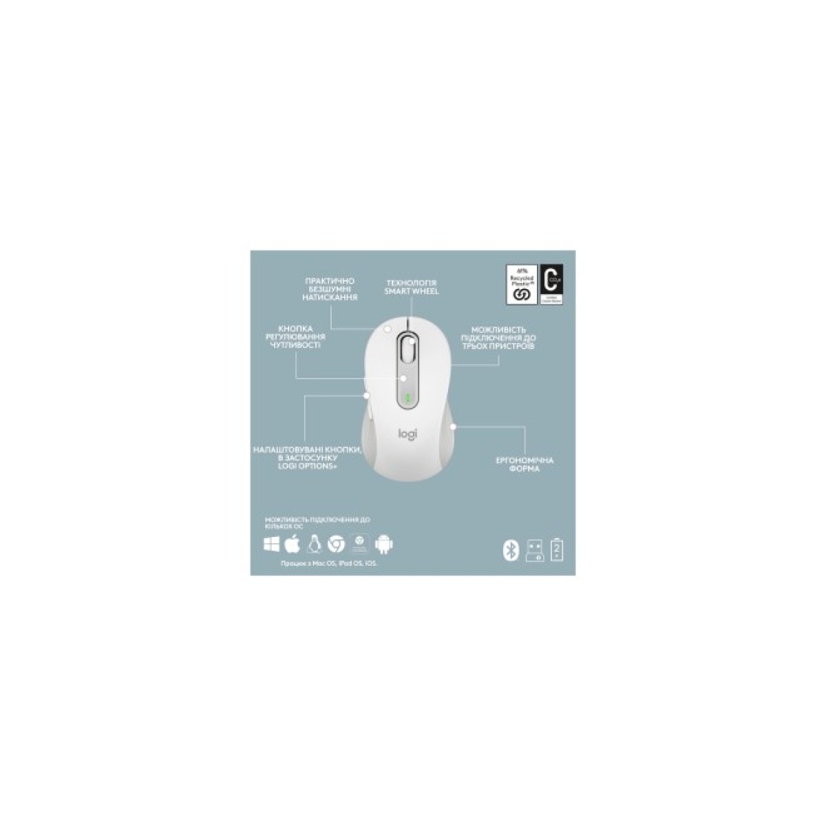 Комплект Logitech MK950 Bluetooth/Wireles UA Off-White (920-012491) 98_98.jpg - фото 6