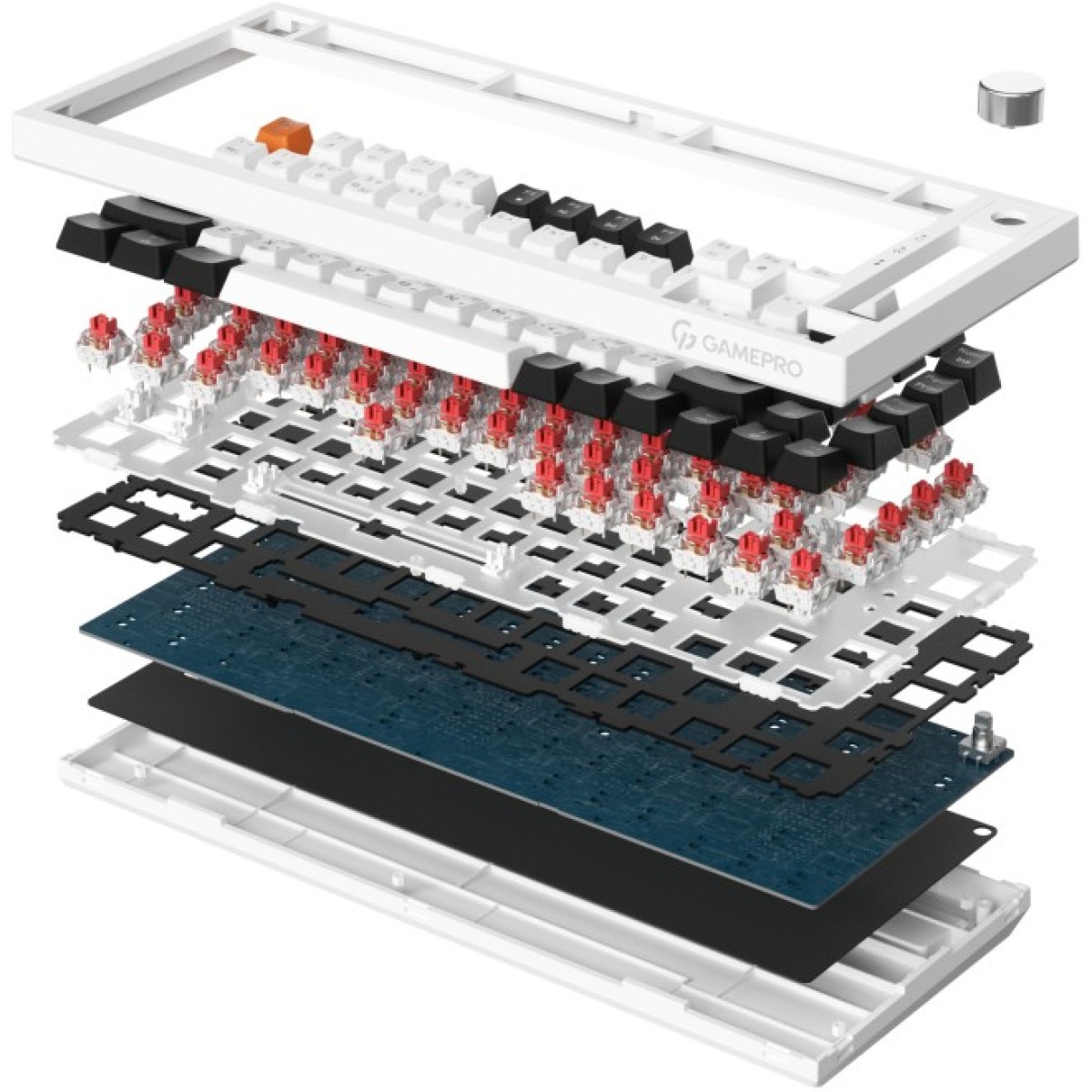 Клавіатура GamePro MK160W Hot-Swap Red Swich RGB USB UA White (MK160W) 98_98.jpg - фото 2