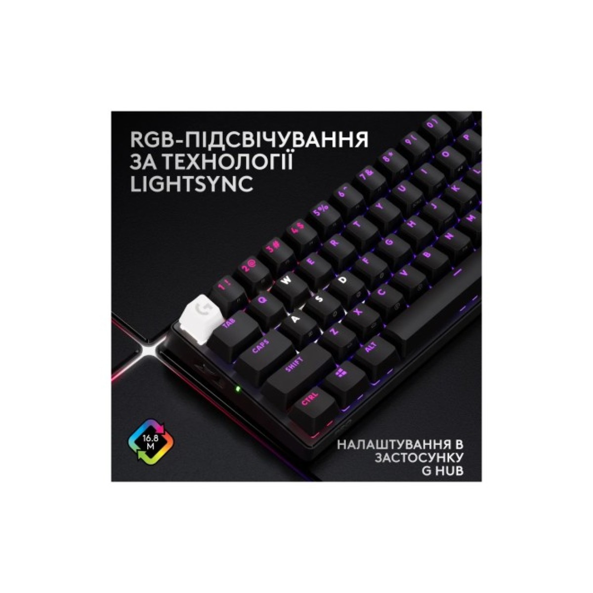 Клавиатура Logitech G Pro X 60 Lightspeed GX Tactile Wireless/Bluetooth UA Black (920-011911) 98_98.jpg - фото 2