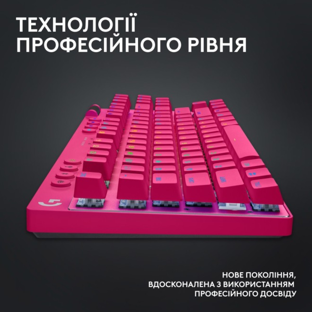 Клавіатура Logitech G PRO X TKL Lightspeed Tactile USB UA Magenta (920-012159) 98_98.jpg - фото 4