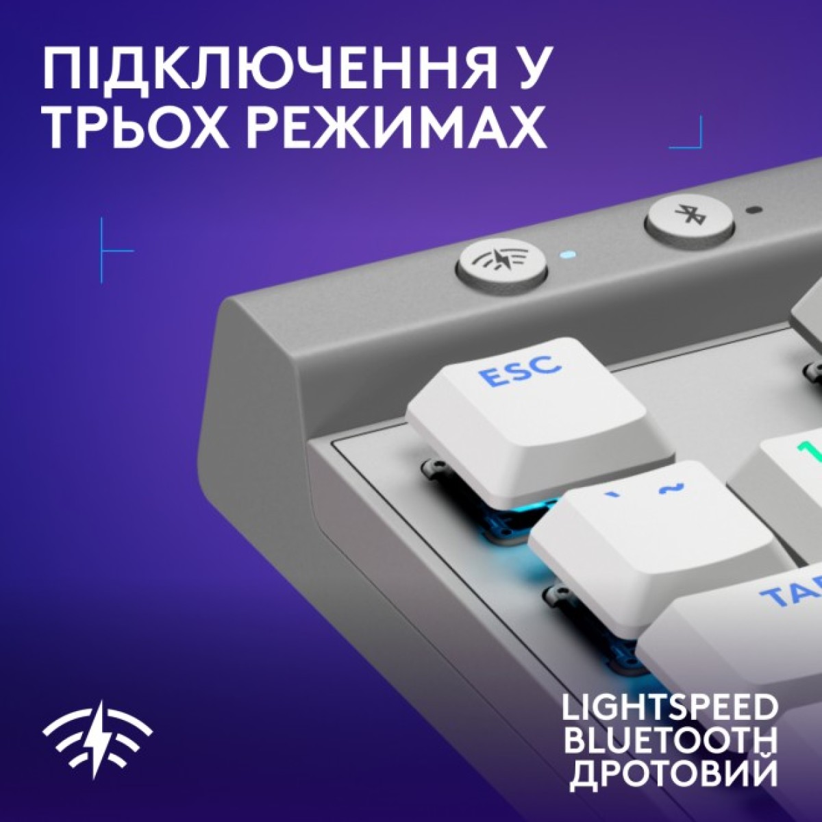 Клавиатура Logitech G515 TKL Lightspeed Tactile Bluetooth UA White (920-012539) 98_98.jpg - фото 5