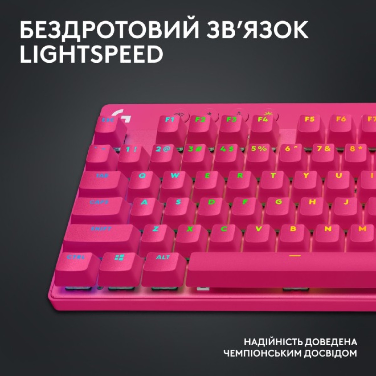 Клавиатура Logitech G PRO X TKL Lightspeed Tactile USB UA Magenta (920-012159) 98_98.jpg - фото 5