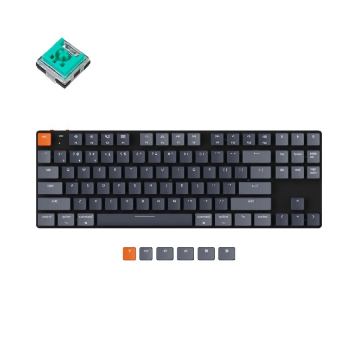 Клавіатура Keychron K1SE 87 Key Optical Mint RGB Hot-Swap Wireless UA Black (K1SEE5_KEYCHRON) 256_256.jpg