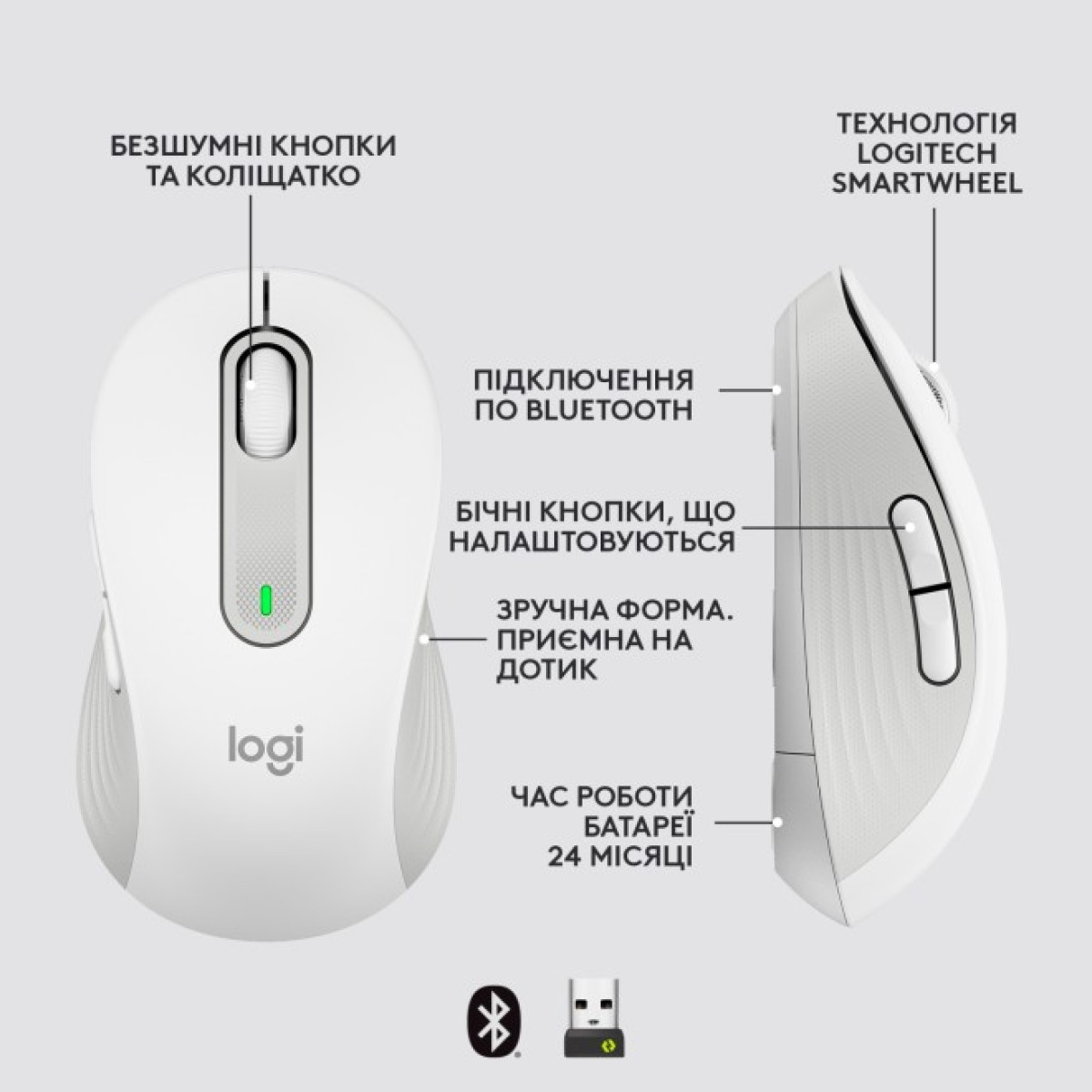 Мышка Logitech Signature M650 L Wireless Mouse for Business Off-White (910-006349) 98_98.jpg - фото 3